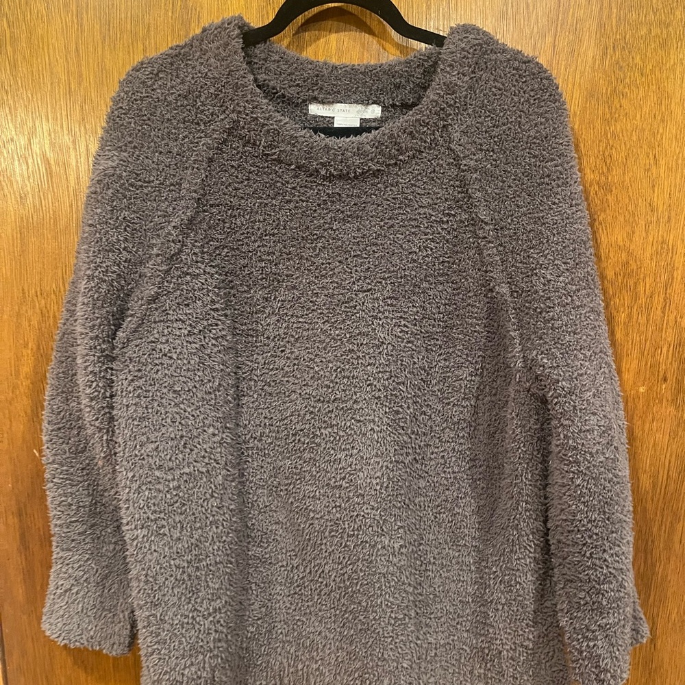 ALTAR’D STATES Sherpa Crew Gray Women's Sweater